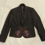 Bandolino Womens Brown Jacket One Button Blazer W/ Appliqué Design Size 8 Photo 0
