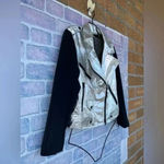 Rebecca Minkoff moto jacket with a striking foil finish small Photo 7