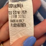 Saga Light Blue Linen Collared Belted Shirt Dress Made in Italy One Size Size undefined Photo 6