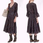 Veronica Beard NWT Shireen Button-Front Floral Print Pleated Dress in Ink Sz 2 Photo 3
