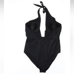 Beach Betty by Miracle Brands Black One Piece Swimsuit Halter Tie Top Size L Size L Photo 3