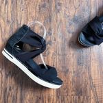 Eileen Fisher • Zanya Mesh Sneaker Sandal criss cross black sporty wedge Photo 5