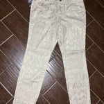 DKNY very slim fit jeggings metallic gold animal print sz 12 Photo 0