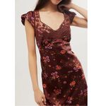 Free People  Dainty Lace Retro 90s Butterfly Babe Maxi Dress Brown Combo Medium Photo 6