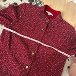 St. John Collection ST. JOHN Red‎ Tweed Button Down Jacket Size 12 Photo 3