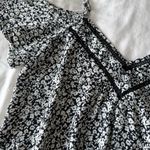 Sienna Sky Black White Floral Print Cold Shoulder Blouse Photo 2