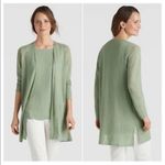 Eileen Fisher NWT  Sheer Hemp Blend Long Cardigan‎ In Sea Green Size X-Large Photo 1