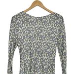 Topshop  Jacquard Fluted Long Sleeve Mini Dress size 10 Lilac Floral Print Photo 6