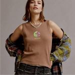 Daydreamer  Anti Everything Graphic Y2K Floral Shrunken Ribbed Tank Top NWT Photo 1