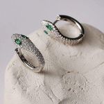 Silver Snake Earrings, Snake Hoop Earrings Silver Photo 6