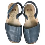 PONS Avarcas Menorca Spain Sandals Blue Leather Peep Toe Slingback Women’s 10 Photo 0