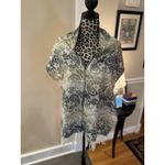 100% Cashmere MADE IN SCOTLAND Fringe Trim BEIGE Ivory GRAY Paisley Scarf Photo 2