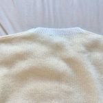 butter yellow and white fuzzy geometric sweater Size M Photo 5