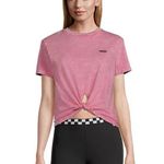 Vans NEW! Junior V Wash Front Knot Short Sleeve Cropped T-Shirt Top S Pink Wash Photo 8