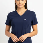 FIGS  Dark Blue Short Sleeve Chest Pocket Scrub Medical Tee Shirt Top M Photo 0