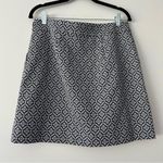Loft |Black, Blue and White Geometric A-Line Skirt sz 8 Photo 3