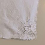 Vintage White Cotton Floral Embroidered Cut Work Hankie Handkerchief Photo 3