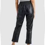 LNA Like New  Faux Leather Stretch High Rise Contrast Seam Pants Black Medium Photo 1