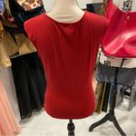 BCBGMAXAZRIA Y2K cranberry BCBG soft stretchy ruched top vneck Photo 4