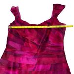 Theia Silk Pleated Ruffle Jewel Tone Sleeveless Sheath Bandage Dress Size 12 Red Photo 7