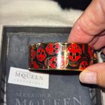 Alexander McQueen  Gold Bracelet with Red Skull Design Photo 3