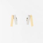 ZARA New in Box - NWT  Double Square Earrings GOLD / SILVER | 1011/210/881 Photo 2