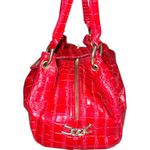 Vintage Isabella Adams Elegant Red leather croc style bag. Size undefined Photo 5