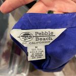 Vintage royal ocean blue silk Pebble Beach lightweight blouse short sleeve Size M Photo 7