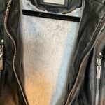 Black Faux Leather Fur Lined Jacket. P2P 20”, Length 22” Size Large NWT Photo 4