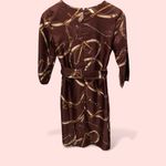 Talbots Cute classic chocolate brown silk equestrian horse bait tie waist midi dress Photo 1
