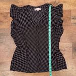 Philosophy Polka Dot Ruffle Flutter Sleeve Top - Black Photo 7