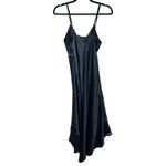 Victoria's Secret Gold Label Black Satin Lace Maxi Slip Dress Size P XS Photo 2