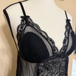 Victoria's Secret Y2K Very Sexy Black Slip Dress Chemise Teddy Large Lace Bow Photo 1