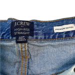 J.Crew  Medium Wash Distressed High Rise Straight Crop Jeans in Size 30P Photo 1
