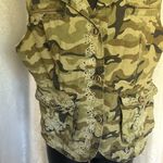 ZOOMPY EMBROIDERED FATIGUE/CAMO VEST TOP Sz: M Green Size M Photo 6