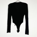 Dundas Black Berry Lace Up Long Sleeve Jersey Knit One Piece Bodysuit Shirt S Photo 1