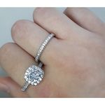 Boutique 2ct‎ Pave Halo Round Platinum Silver Diamond Engagement Ring, Sz 10 Photo 5