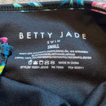 Betty Jade one piece swim suit black floral print High leg Sexy Beach size S NWT Photo 2