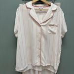 Splendid  Sort Sleeve & Pants Button Up Pajamas Set Pink Stripe XL Photo 1