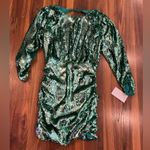 For Love & Lemons  Green Sequin Mini Dress Marais with open back NWT Photo 4