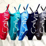 Calvin Klein  Logo Classic One Piece Swimsuit Tiffany Blue Women’s Size 6 Small Photo 2