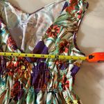 Gibson Latimer  Women’s Size M Floral Sleeveless Top Ruffles Smocked Peplum Photo 5