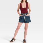 Universal Threads Universal Thread Womens Denim Pull On Shorts Elastic Waist Drawstring Blue M Photo 5