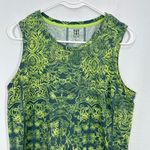 Title Nine Womens Athletic Tank Top Green Yellow Paisley Print Athletic Fit Photo 3