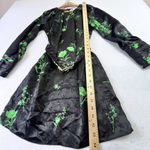 ZARA Jacquard Dress Long Sleeved Black and Green Belted Size S NWT Blogger Fave Photo 9