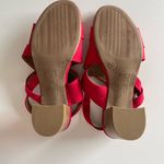 White Mountain  Red Suede Heeled Sandals Size 7.5 Photo 2
