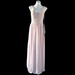Mori Lee  Blush Gown Lace & Sequin Maxi Open-Back Dress Pink Size 10 New w/Tag Photo 2
