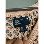 American Eagle  Pink Crochet Scoop Neck Sweater Size XS Photo 2