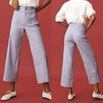 Anthropologie Maeve X The Colette Wide Leg Crop Pants Trousers Lilac Purple Photo 3