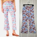 J.Crew NEW Hayden Cropped Kick Flare Pant in Floral Vine Block Print size 0 NWT Photo 1